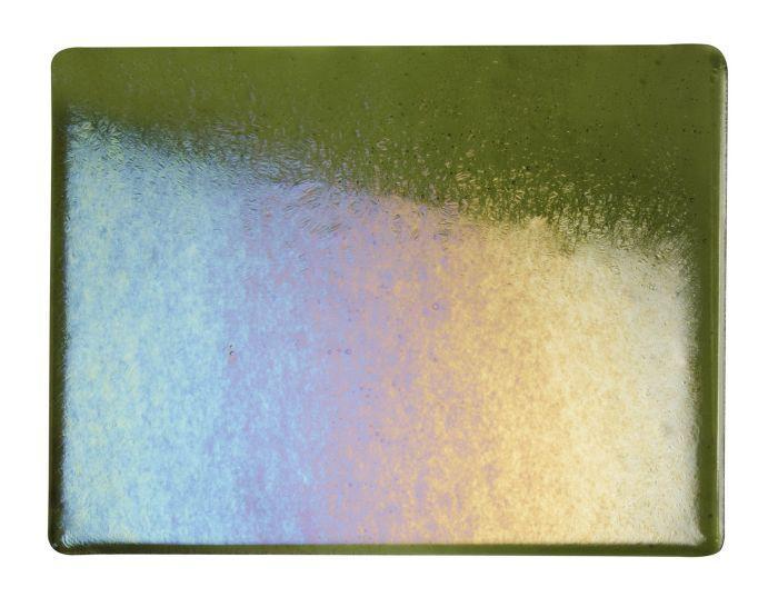 BULLSEYE 1241-51Fi 1,5 mm transparentní borovicová zelená iri  51 x 45 cm 