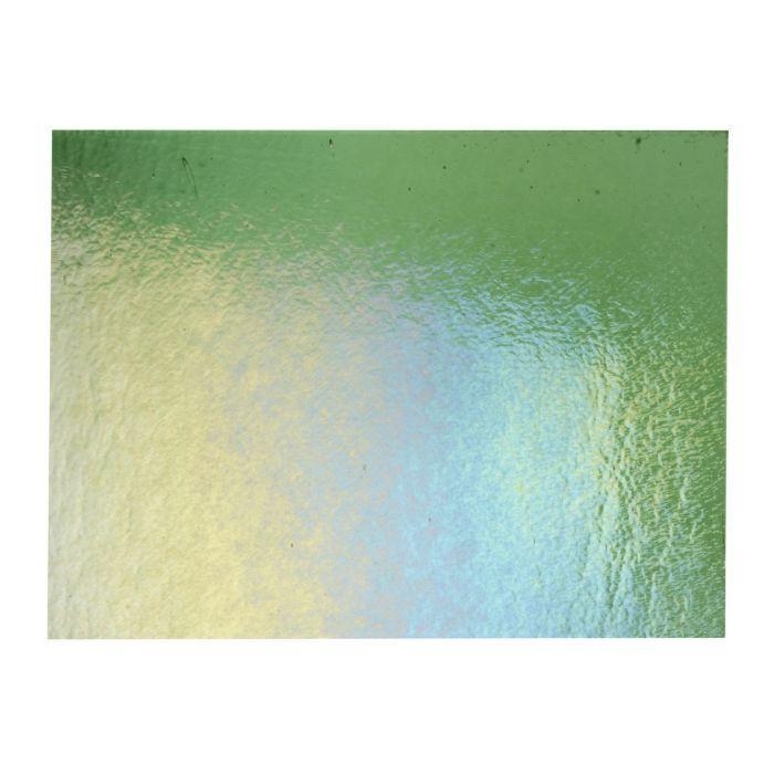 BULLSEYE 1107-31Fi transparentní světlá zelená iri 25x29 cm prodej na ks