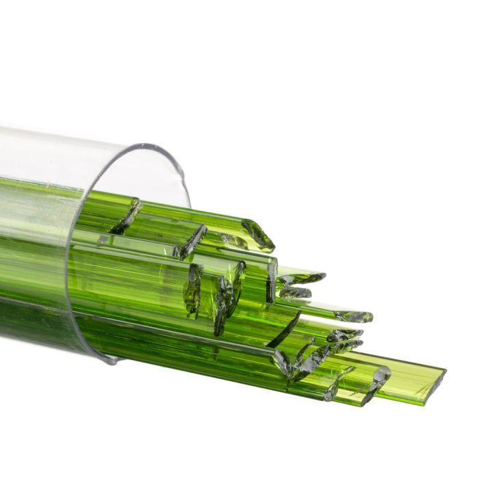 BULLSEYE nudle 1426 transparent jarní zelená průřez 1x45 mm , délka 45 cm , 25-35 ks v balení