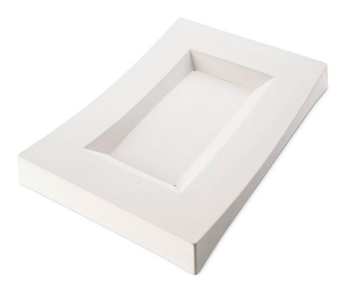 forma lehací konkávní mělká mísa vniřní rozměry 39 x 23.2 x 2.9 cm