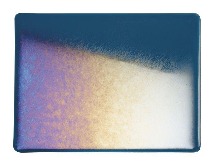 BULLSEYE 1108-31Fi transparentní akvamarín modrá iri  51 x 90 cm