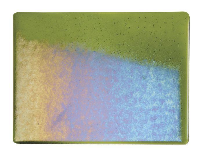 BULLSEYE 1141-31Fi transparentní olivová zelená iri  51 x 90 cm